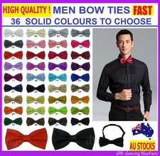 MAN MEN BOW TIES BOW TIE PRETIED TUXEDO ADJUSTABLE PLAIN COLOR PARTY FORMAL WORK Bow Tie price