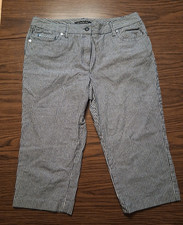 Zac & Rachel Capri Pants Women's Size 12P Blue White Railroad Stripe Nautical Women's Capri Trousers price