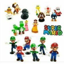 18PCS SUPER MARIO BROS ACTION FIGURES FIGURINES SET CAKE TOPPER DECOR KIDS TOY Decorative Figurine price