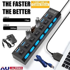 Portable 7 Port High Speed Multi USB Hub USB 3.0 With Power Supply and Switches/ Hub & Switch price