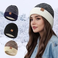 Warm Men's Winter Hat Fleece Lined Knitted Beanies Fashion Toque Hat Women Men Men's Beanie price