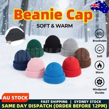 MEN MENS Womens Plain Winter Ski Thermal WARM Knit Knitted BEANIE HAT Cap Bulk Men's Beanie price