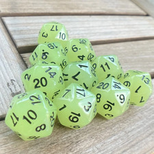 D20 10Pcs/Set Cube 20 Sides Glow in Dark Dice Set Board Games Luminous D20 Dice Digital Games price