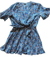 ATMOS & HERE Floral Mini Dress Picnic Autumn Market Flowers Cottage Size 16 Dress price
