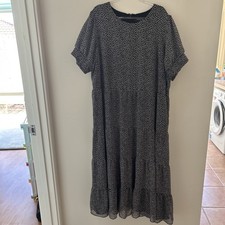 Forever New Curve Black And White Flower Midi Dress - Size 20 Dress price
