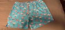 Men's Swim Trunks Surfcuz XXL BLUE with Pink Flamingos Mesh Lining Men's Swimwear price