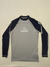 Quicksilver Rashie Logo Graphic Tee Long Sleeve L Nylon Grey Mens Men's Swimwear price