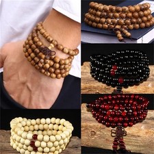 108 Sandalwood Beads Bracelet 8mm Natural Buddhist Buddha Wood Prayer Mala Bead Fashion Bracelet price