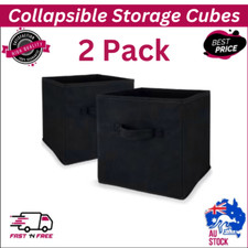 2X Foldable Folding Storage Cube Storage Box Bookcase Fabric Cube Toy Organiser Storage Box price