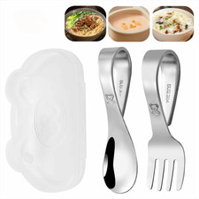 Baby Spoon&Fork Toddler Utensils Self Feeding Training 3pcs Cutlery Sets Baby Feeding Spoon price