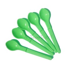 NEW Tupperware Hang On Spoon Set x 5 Lime Baby Toddler Feeding Picnic LunchBox Baby Feeding Spoon price