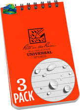 Weatherproof Top Spiral Notebook, 3" X 5", Orange Cover, Universal Pattern, 3 Pa Spiralli Defter price