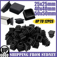 25/40/50mm Black Blanking End Plastic Cap Square Tube Insert Pipe Box Chair Plug Furniture Accessories price