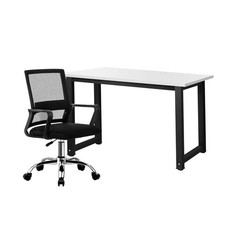 Oikiture Home Office Desk and Chair Set BK&WH Computer Table Table & Chair Set price