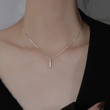 Unique Bar Pendant Necklace with Intricate Design and Dazzling Diamond Finish Diamond Necklace price