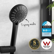 Handheld Shower Head 4.5" High Pressure 5 Modes Poweful Round Black Shower Head price