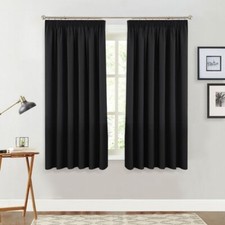 100% Blockout Curtains 2x130x160cm PINCH PLEAT Blackout High Level Fabric Black Blackout Curtain price