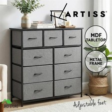 Artiss Chest of 9 Drawers Tower Storage Cabinet Dresser Tallboy Grey Dresser price