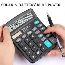 Desk Calculator Large 12 Digit Display Dual Power Basic Calculator Desktop Black Desk price