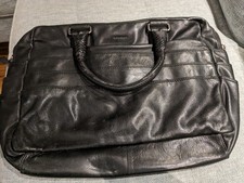 Vintage Givenchy Black Leather Briefcase Bag (Rare Pleated Pocket Design) Unisex Briefcase price