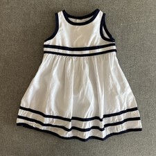 Baby Dress White/Navy Blue Size 12 Month, EPK- France. Nautical Baby Dress price