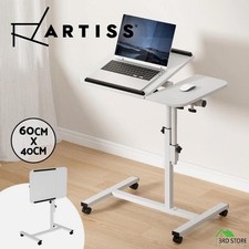Artiss Laptop Desk Table Height Adjustable Tilt Bed Side Table White 60CM Office Side Table price
