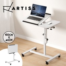 Artiss Laptop Desk Table Height Adjustable Tilt Bed Side Table White 60CM Office Side Table price