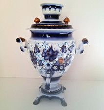 Samovar - Gzhel Metal / Russian Souvenir Collectible Blue and White Samovar price