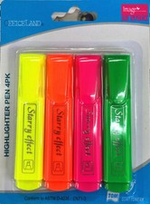 4 Highlighter Pen Fluorescent Colour Chisel Tip Marker Key Note Pens P304B Highlighter Pen price