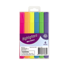 6pcs Neon Colours Highlighter Pens Set Square Barrel Marker Pen Stationary Highlighter Pen price
