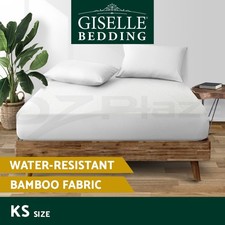 Giselle Bedding Bamboo Mattress Protector Breathable Soft White King Single Mattress Protector price