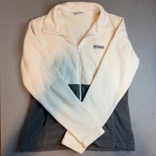 Columbia Womens Benton Springs Full Zip Fleece Jacket Cream Grey XL3547 Large Long Coat price