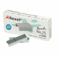 Rexel (R) Staples Bambi No 25 Box 1500 Style Name:Fine Wire Staple Wire price