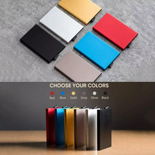 Aluminum Credit Card ID card Holder Wallet RFID Blocking Pop-UP case Unisex Card Holder price