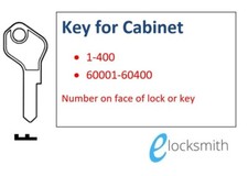 Key Cut to Code Number Fits Bosco + others - Filing Cabinet Lock - FREE POST Filing Cabinet price