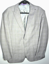 Vinci Men’s 44L Gray Purple Plaid Blazer Sport Coat Designed Italy Suit Jacket Men's Suit price