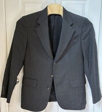 Vtg Oscar De La Renta 41R Men’s Charcoal  Pinstripe Suit Jacket 100% Wool USA Men's Suit price