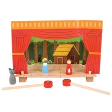 Bigjigs Toys Wooden Magnetic Theatre Puppet Show Stage Pretend Play Theatre & Play price