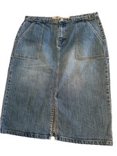Vintage Gap Jeans Denim Skirt Size 10 Utility Pencil Stretch Slit Retro 90s Y2K Jeans / Denim Skirt price