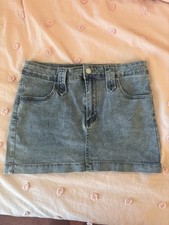 Y2K Vibes Denim Mini Skirt - Medium Wash Acid Washed Blue Jean Skirt  Sz Large Jeans / Denim Skirt price