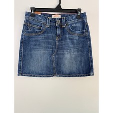 Vintage Cross Jeans Denim Mini Skirt Women's Size 26 Blue Medium Wash Distressed Jeans / Denim Skirt price