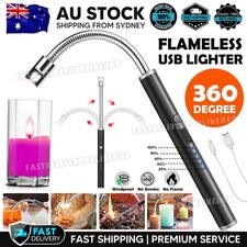 Electric Rechargeable Flameless USB Lighter Candle BBQ Windproof Kitchen Tool AU Lighter price