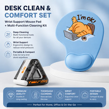 Wrist Support Mouse Pad and (Black) Desk Cleaning Kit Combo Set Ergonomic Gel Wr Desk Pad Set price