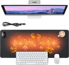 Heated Mouse Pad set Large Warm Desk Pad for Office 31x13 In Black Desk Pad Set price