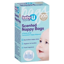 babyU Scented Nappy Bags 200 Pack Nappy Disposal Bags price