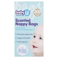 * Baby U Scented Nappy Bag 200 Bags Nappy Disposal Bags price