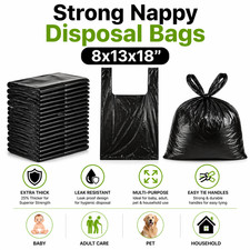 Adult Nappy Disposal Bags Black 8x13x18" Strong Thick Bin Bags Baby Pet Waste Nappy Disposal Bags price