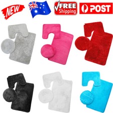3pcs Non-Slip Bathroom Rug Bath Mat Contour Toilet Seat Lid Cover Set Bathroom Rug price