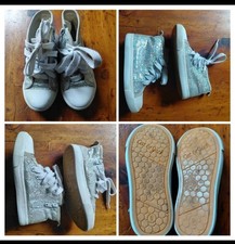 Cat & Jack Silver glitter high tops, toddler 9 Baby Shoes price