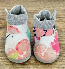 Bonds Baby Booties Soft Sole Floral Pink Grey Non Slip Pram Shoes Approx 11cm Baby Shoes price